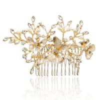 Zinc Alloy Decorative Hair Comb Butterfly plated fashion jewelry & for woman & with rhinestone nickel lead & cadmium free Sold By PC