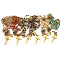 Kristal zinklegering halskettingen, met Zinc Alloy, plated, mode sieraden & uniseks, meer kleuren voor de keuze, 46x21mm, Per verkocht Ca 19.29 inch Strand