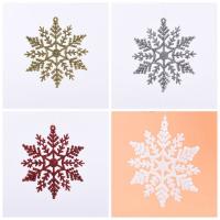 Plastic Julen Snowflake, Juledesign & Hængende, flere farver til valg, 100mm, 5Tasker/Bag, Solgt af Bag