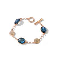 Tibetan Style Bracelet, with Austrian Crystal & Cubic Zirconia, gold color plated, fashion jewelry & for woman & faceted, more colors for choice, nickel, lead & cadmium free, 183*15mm, 2Strands/Bag, Sold By Bag