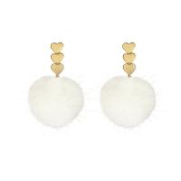 Zinc Alloy Drop Earring with Plush sterling silver post pin gold color plated Korean style & for woman nickel lead & cadmium free Sold By Lot
