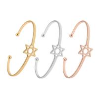 Zinc Alloy Cuff Bangle Hexagram plated Korean style & for woman nickel lead & cadmium free Inner Approx 50mm Sold By Lot