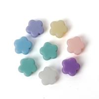Akryl smycken pärlor, Blomma, formsprutning, Mini & Söt & DIY, 10*4mm, Hål:Ca 2mm, Säljs av Bag