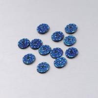 WeiseharzCabochons, Harz, rund, Mini & Niedlich & Modeschmuck & DIY, blau, 12mm, Bohrung:ca. 1mm, 50PCs/Tasche, verkauft von Tasche