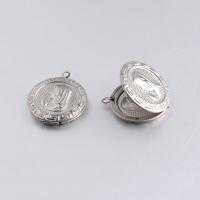 Stainless Steel Locket Pendant Round polished vintage & Mini & fashion jewelry original color Approx 2.3mm Sold By Bag