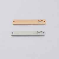 Stainless Steel Connector Rectangle polished DIY & 1/1 loop & hollow Approx 1.3mm Sold By Bag