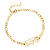 Stainless Steel Jewelry Bracelet gold color plated & for woman Sold Per Approx 7.88 Inch Approx 7.49 Inch Strand