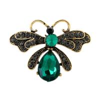 Tibetan Style Brooches, Insect, gold color plated, Unisex & with rhinestone, nickel, lead & cadmium free, 29*39mm, Sold By PC