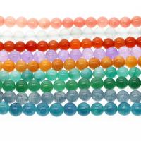 gefärbter Marmor Perle, rund, keine, 8mm, Bohrung:ca. 1mm, ca. 45PCs/Strang, verkauft per ca. 14.9 ZollInch Strang
