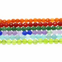 gefärbter Marmor Perle, rund, verschiedene Größen vorhanden & facettierte, keine, Bohrung:ca. 1mm, verkauft per ca. 14.9 ZollInch Strang