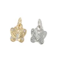 European Style Zinc Alloy Dangle Beads Butterfly plated with rhinestone nickel lead & cadmium free Approx 4mm Sold By Bag