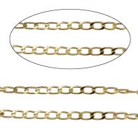 Aluminum Chains gold color plated & twist oval chain nickel lead & cadmium free Sold By Bag