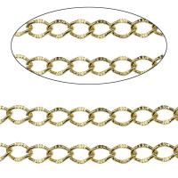 Aluminum Chains, gold color plated, twist oval chain, nickel, lead & cadmium free, 13x10x1.90mm, 100m/Bag, Sold By Bag