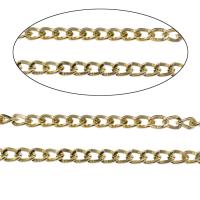 Aluminum Chains, gold color plated, twist oval chain, nickel, lead & cadmium free, 7x5x1.40mm, 100m/Bag, Sold By Bag