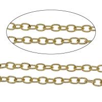Cadenas de Aluminio, chapado en color dorado, cadena oval, libre de níquel, plomo & cadmio, 13x9x12mm, 100m/Bolsa, Vendido por Bolsa
