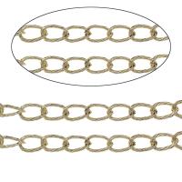 Aluminum Chains, gold color plated, twist oval chain, nickel, lead & cadmium free, 24x15x3mm, 100m/Bag, Sold By Bag