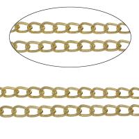 Aluminum Chains, gold color plated, twist oval chain, nickel, lead & cadmium free, 12x8x2mm, 100m/Bag, Sold By Bag