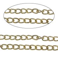 Aluminum Chains, gold color plated, twist oval chain, nickel, lead & cadmium free, 15x10x3mm, 100m/Bag, Sold By Bag