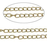 Aluminum Chains, gold color plated, twist oval chain, nickel, lead & cadmium free, 15x9x2mm, 100m/Bag, Sold By Bag