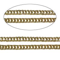 Aluminum Chains, gold color plated, twist oval chain, nickel, lead & cadmium free, 15x9x1.60mm, 100m/Bag, Sold By Bag