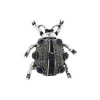 Zinc Alloy Brooches Insect antique silver color plated Unisex & with rhinestone nickel lead & cadmium free 41*36mm Sold By PC