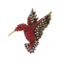 Zinc Alloy Brooches Bird plated Unisex & with rhinestone nickel lead & cadmium free 51*53mm Sold By PC