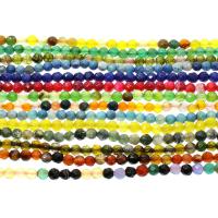Mixed Agate Beads, Round, different materials for choice & faceted, 6mm, Approx 61PCs/Strand, Sold Per Approx 14.9 Inch Strand