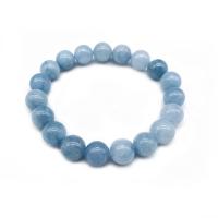 Blue Chalcedony Bracelet, Round, fashion jewelry & Unisex & different size for choice, sea blue, Sold Per Approx 7.5 Inch Strand