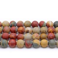 Picasso Jasper Beads Round fashion jewelry & DIY & frosted Sold Per Approx 14.9 Inch Strand