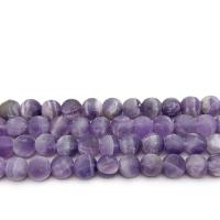 Natural Amethyst Beads Round fashion jewelry & DIY & frosted purple Sold Per Approx 14.9 Inch Strand