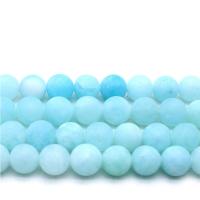 Blue Chalcedony Beads Round fashion jewelry & DIY & frosted skyblue 8mm Approx Sold Per Approx 14.9 Inch Strand
