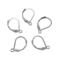 Stainless Steel Lever Back Earring Component, DIY & with loop, original color, 10x11x2mm, Hole:Approx 1.4mm, Approx 500PCs/Bag, Sold By Bag