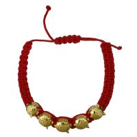 Bijoux bracelet en acier inoxydable, avec corde en nylon, Placage de couleur d'or, Réglable & bijoux de mode & pour femme, 11.5x9mm,7mm, Vendu par Environ 6-10 pouce brin