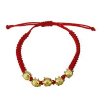 Bijoux bracelet en acier inoxydable, avec corde en nylon, Placage de couleur d'or, Réglable & bijoux de mode & pour femme, 11x9mm,5.5mm, Vendu par Environ 6-10 pouce brin