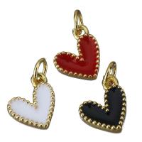 Μενταγιόν Brass Heart, Ορείχαλκος, Καρδιά, χρώμα επίχρυσο, κοσμήματα μόδας & σμάλτο, περισσότερα χρώματα για την επιλογή, νικέλιο, μόλυβδο και κάδμιο ελεύθεροι, 7x8.50x2.50mm, Τρύπα:Περίπου 3mm, 10PCs/Παρτίδα, Sold Με Παρτίδα