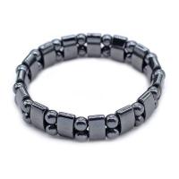 Hematita pulseira, joias de moda & unissex, preto, comprimento Aprox 7.5 inchaltura, 10vertentespraia/Lot, vendido por Lot