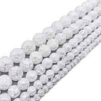 Kristall-Perlen, Kristall, rund, verschiedene Größen vorhanden & Knistern, Kristall, Bohrung:ca. 1mm, verkauft per ca. 14.9 ZollInch Strang