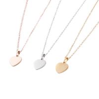 Stainless Steel Jewelry Necklace, Heart, polished, oval chain & for woman, more colors for choice, 15x15mm, Length:Approx 18 Inch, 3Strands/Lot, Sold By Lot