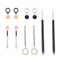 Zinklegierung Ohrringe, plattiert, 4 Stück & Modeschmuck & für Frau, frei von Nickel, Blei & Kadmium, 2SetsSatz/Tasche, verkauft von Tasche