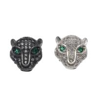 Rhinestone Brass Beads Leopard plated cute & fashion jewelry & DIY & with rhinestone nickel lead & cadmium free Approx 1.4mm Sold By Bag