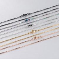 Stainless Steel Necklace Chain, ball chain, more colors for choice, 1.5mm, Length:Approx 17.72 Inch, 2Strands/Bag, Sold By Bag