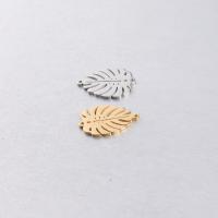 Stainless Steel Connector, Leaf, polished, cute & fashion jewelry & DIY & 1/1 loop, more colors for choice, 19x25mm, Hole:Approx 1.3mm, 5PCs/Bag, Sold By Bag