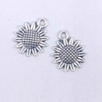 Tibetan Style Flower Pendants, antique silver color plated, nickel, lead & cadmium free, 18x15x1.20mm, Hole:Approx 1mm, 100PCs/Bag, Sold By Bag
