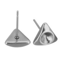 Rozsdamentes acél fülbevaló Hozzászólás, 304 rozsdamentes acél, csiszolt, az eredeti szín, 8x7.5x13.5mm,0.5mm,3.5mm, 200PC-k/Bag, Által értékesített Bag