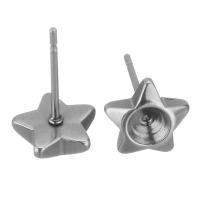 Stainless Steel Earring Stud Component 304 Stainless Steel Star polished original color 0.5mm 3.5mm Sold By Bag