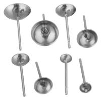 Stainless Steel Earring Stud Component 304 Stainless Steel polished original color Sold By Bag