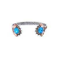 Zinc Alloy Cuff Bangle plated for woman & with rhinestone nickel lead & cadmium free 24mm Length 7.9 Inch Sold By PC