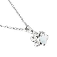 Titanium Steel Pendants with White Shell plated micro pave cubic zirconia 19*17mm Sold By PC