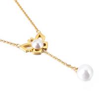 Titanstahl Halskette, mit Kunststoff Perlen, plattiert, Oval-Kette & für Frau, keine, 10mm,20*15mm, verkauft per ca. 18.7 ZollInch Strang