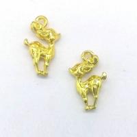 Tibetan Style Animal Pendants, Deer, gold color plated, nickel, lead & cadmium free, 20x13x5mm, Hole:Approx 1mm, 100PCs/Bag, Sold By Bag